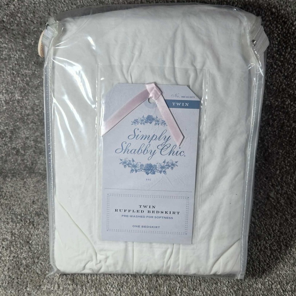 Simply Shabby Chic Bedskirt White Ruffled Rachel Ashwell Twin 15in Drop